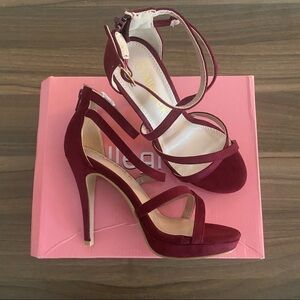 Allegra K Women's Sandals Solid Stiletto HeelsZipper
Ankle Strap Size 7 NWT